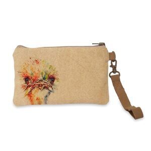 6924 Ostrich Wristlet - 4.7" x 8" Handcrafted Wallet, 100% Cotton Canvas